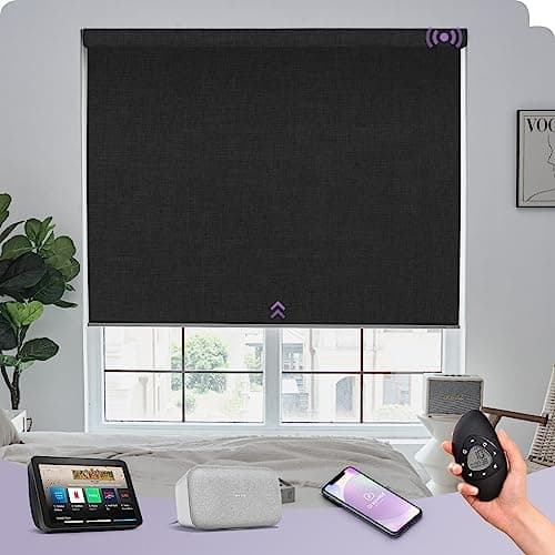 Graywind Motorized Roller Shade — 100% Blackout Rechargeable Smart Blinds - image 1