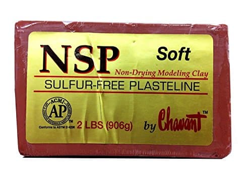 Chavant NSP Medium Professional Oil-Based Sculpting Clay, 2 lb Brick (Brown)