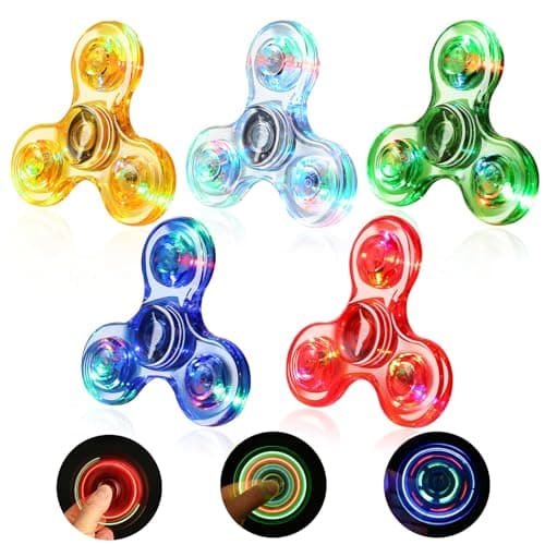 SCIONE 5-Pack LED Light Up Fidget Spinners - image 1