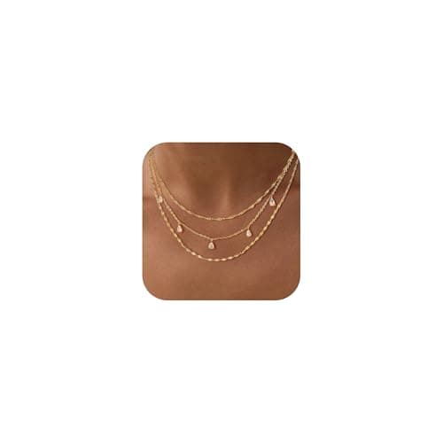 MEVECCO 14K Gold Plated Dainty Layered Necklace Set - image 1