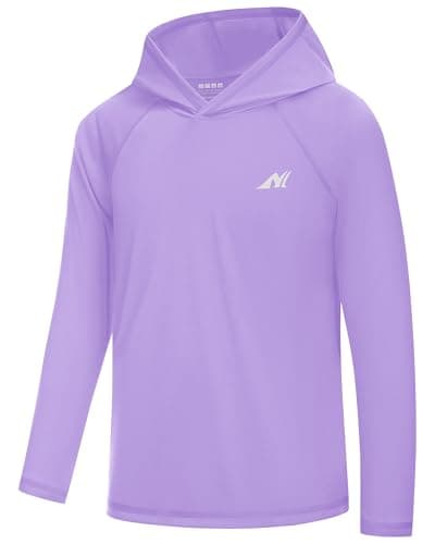 BALEAF Girls UPF 50+ Long Sleeve Hooded Rash Guard - image 1