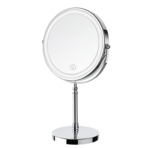 DEIOVWXS Makeup Mirror, Rechargeable Vanity Mirror with 3 Lights
