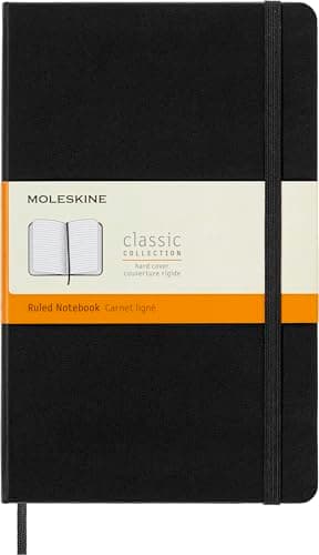 Moleskine Classic Notebook, Large, Ruled, Black, Hard Cover (5 x 8.25) - image 1