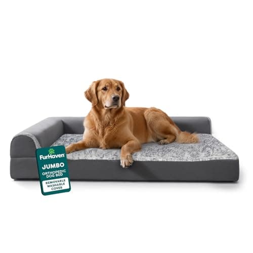 Furhaven Orthopedic L-Shaped Chaise Dog Bed - image 1