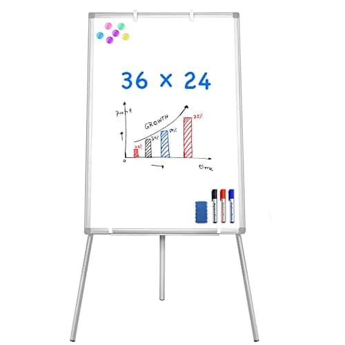 Easel Whiteboard - Magnetic Portable Dry Erase 36 x 24 Tripod Height Adjustable