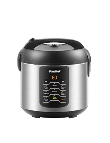 COMFEE' Rice Cooker Upgraded, 6-in-1 Stainless Steel Multi Cooker