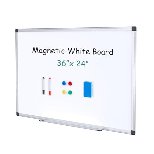 OLIXIS Magnetic White Board, Dry Erase Board for Wall 36" x 24"