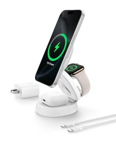 Belkin Qi2 15W Wireless Fast Charging Station, 3 in 1 iPhone Charger - image 1