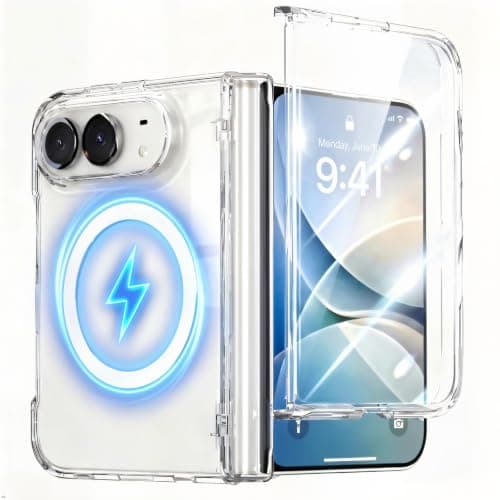 KUGEW for iPhone Duo Case Clear with Hinge Protection and Screen Protector - image 1
