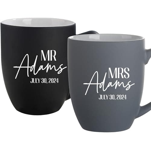 Mr. and Mrs. Coffee Mug Set Ceramic 16oz - image 1