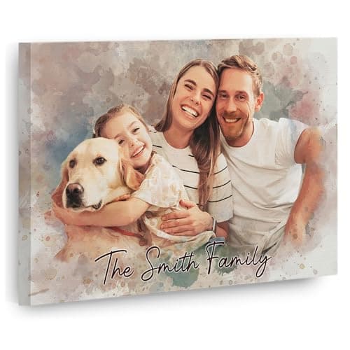 Personalized Canvas Print — Family Portrait Custom Illustration - image 1
