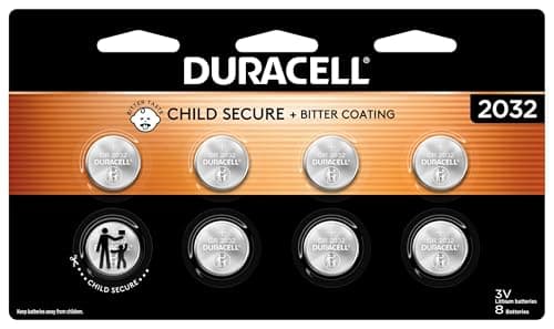 Duracell 2032 Lithium Battery, 8 Count (Pack of 1), Compatible with Ai...