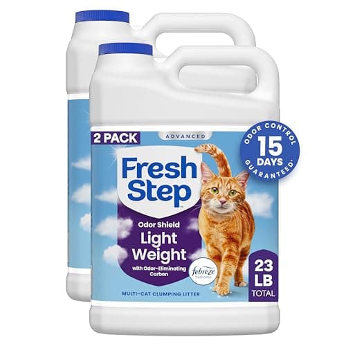 Fresh Step Advanced Odor Shield Light Weight Multi Cat Clumping Litter with Febreze Freshness