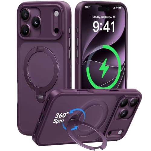 CASEKOO Burgundy for iPhone 18 Pro Case with 360 Spin Magnetic Stand - image 1