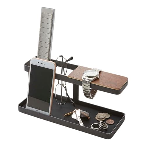 YAMAZAKI Home Tower Desk Bar Wood and Steel Organizer - image 1