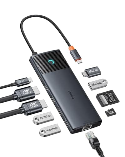Baseus Docking Station Dual Monitor 10Gbps 10 in 1 USB C Hub with 2 HDMI - image 1