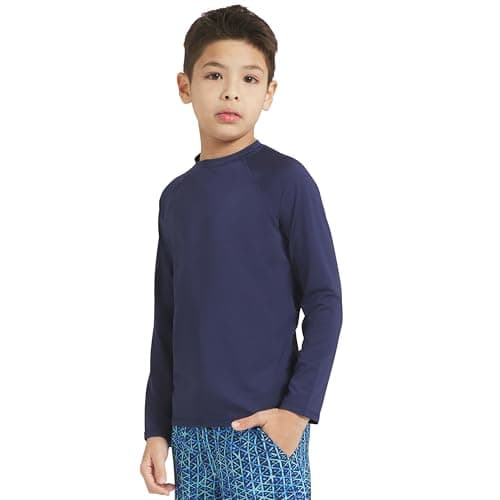 Lands' End Boys' Swim UPF 50+ Long Sleeve Sun Tee Rash Guard Shirt - image 1