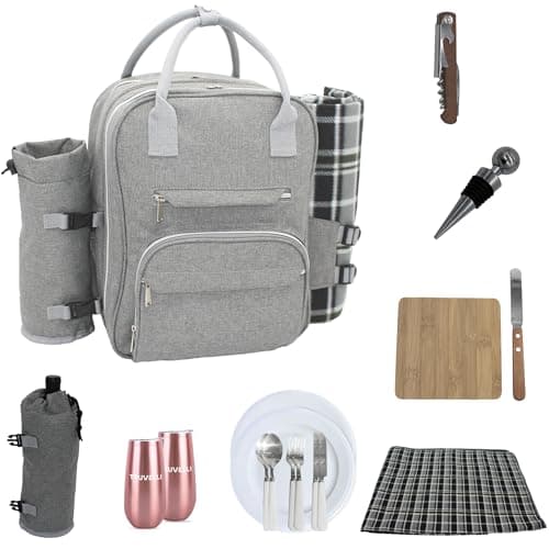 Truvelli Picnic Backpack for 2 with Blanket - 12-in-1 Insulated Set - image 1