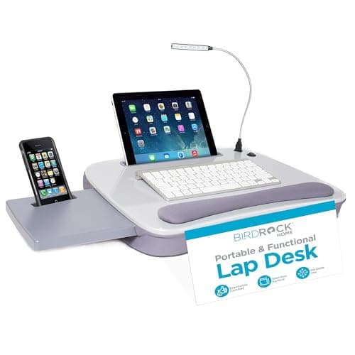 Sofia + Sam Multi Tasking Memory Foam Lap Desk with USB Light (Silver) | Supports Laptops Up to 15 Inches - image 1