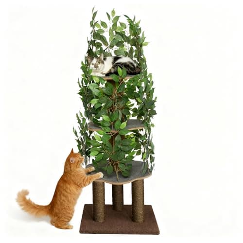 On2Pets Cat Tree with Leaves, 60-Inch - image 1