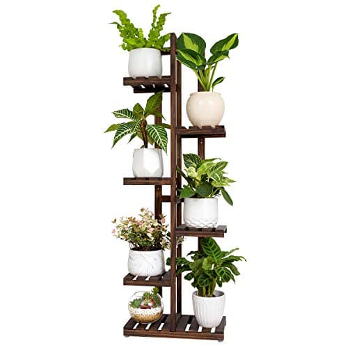Mkono Wood 6-Tier Ladder Plant Stand — 7 Potted Multi-tier Display Rack - image 1