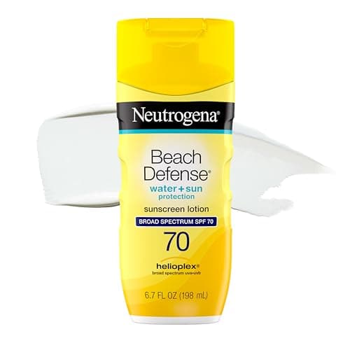 Neutrogena Beach Defense Sunscreen Lotion SPF 70 Broad Spectrum UVA UVB Protection Lightweight Water Resistant up to 80 Minutes Beach