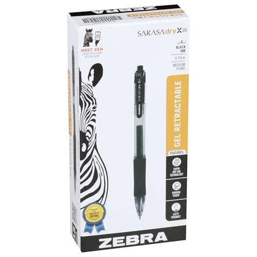 Zebra Sarasa Dry X20 Retractable Gel Pen, 0.7mm, 12-Pack - image 1
