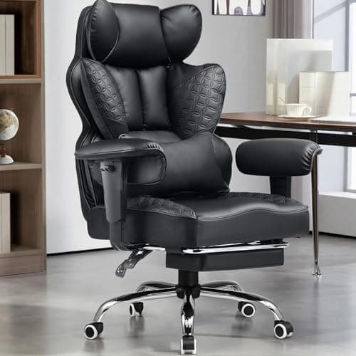 GTPLAYER Big and Tall Gaming Chair 400lbs Heavy Duty Office Chair with Foot Rest & Ergonomic Pocket Spring Lumbar Support