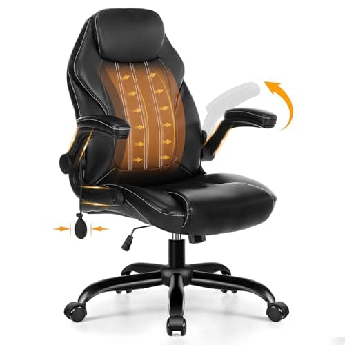Ylzyxal Office Desk Chair, Ergonomic Computer Chair with Padded Flip