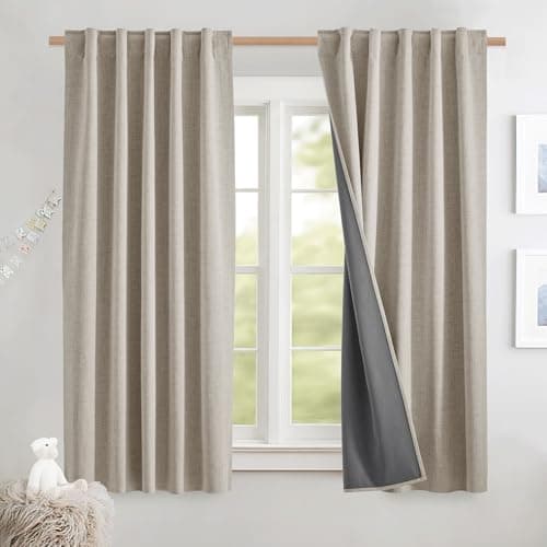 WEST ELM Linen Cotton Blend Blackout Curtain (Pair) - image 1