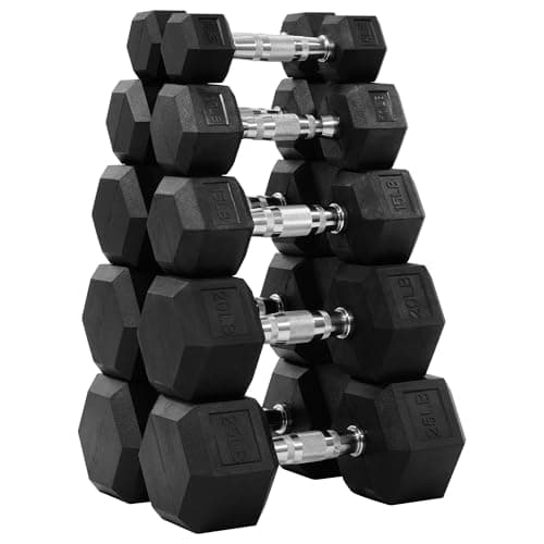 Yes4All 10-150 LBS Rubber Encased Hex Dumbbell Set - image 1
