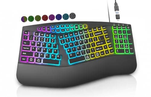 Frixalox Wired Ergonomic Split Keyboard with RGB Backlight & Numpad
