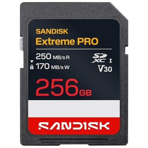 SanDisk 256GB Extreme PRO SD UHS-I Card, Up to 250MB/s Read and 170MB/s Write
