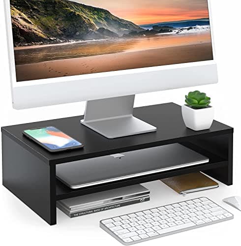 FITUEYES Wood Monitor Stand with Storage Drawer - image 1