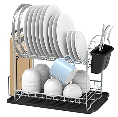 Simple Houseware 2-Tier Dish Rack with Drainboard - image 1