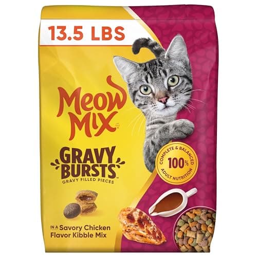 Meow Mix Gravy Bursts, Dry Cat Food, Savory Chicken Flavor
