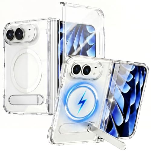Hiooloon Magnetic for iPhone Duo Case Clear with Stand and Screen Protector - image 1