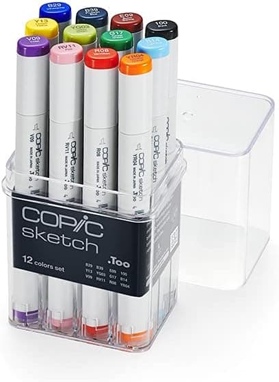 Copic Sketch Alcohol-Based Markers, 12-Piece Basic Set - image 1