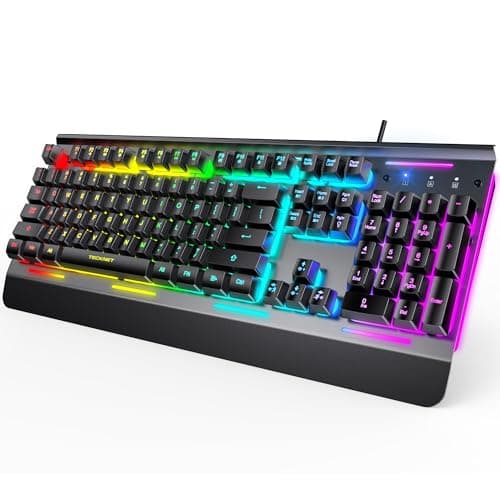 TECKNET Gaming Keyboard, USB Wired Computer Keyboard