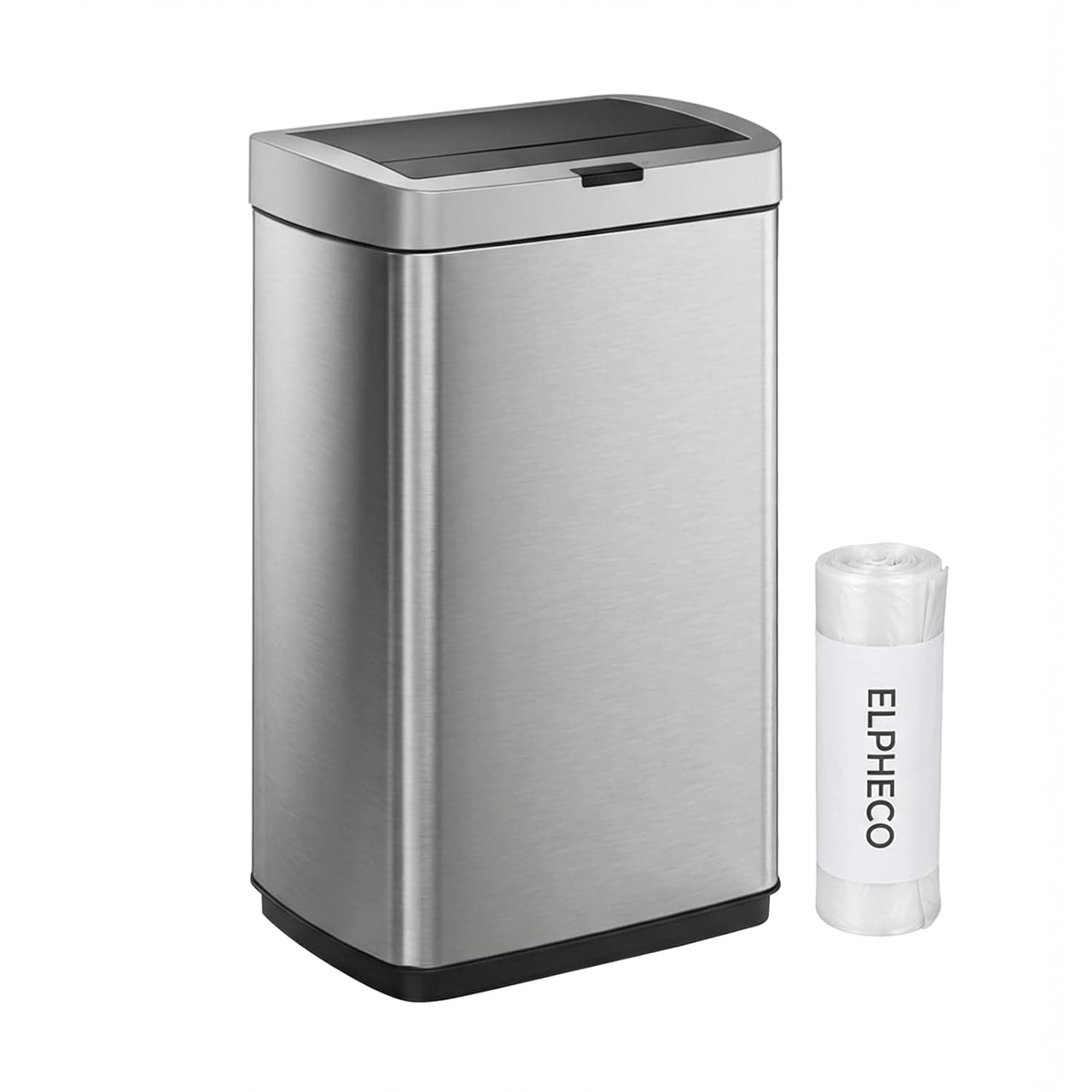 ELPHECO 13.2 Gallon Brushed Stainless Steel Sensor Trash Can - image 1