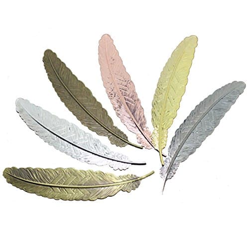 Meeall Vintage Feather Metal Bookmarks (Set of 6) - image 1