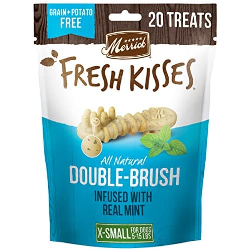 Merrick Fresh Kisses Double-Brush Dental Dog Treats with Mint, Medium (22 ct.) - image 1