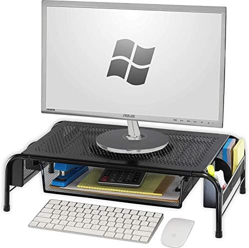Simple Houseware Metal Desk Monitor Stand Riser with Organizer Drawer - image 1