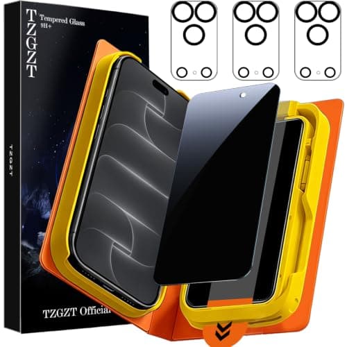 TZGZT 3 Pack Privacy Screen Protectors for iPhone 18 Pro, Anti-Spy Tempered Glass - image 1