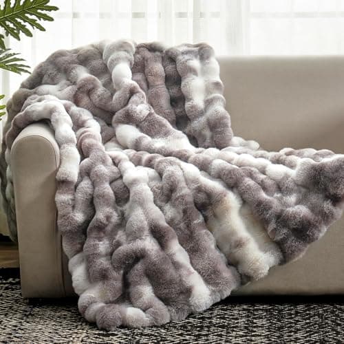 Cozy Bliss Faux Fur Bubble Throw Blanket - image 1