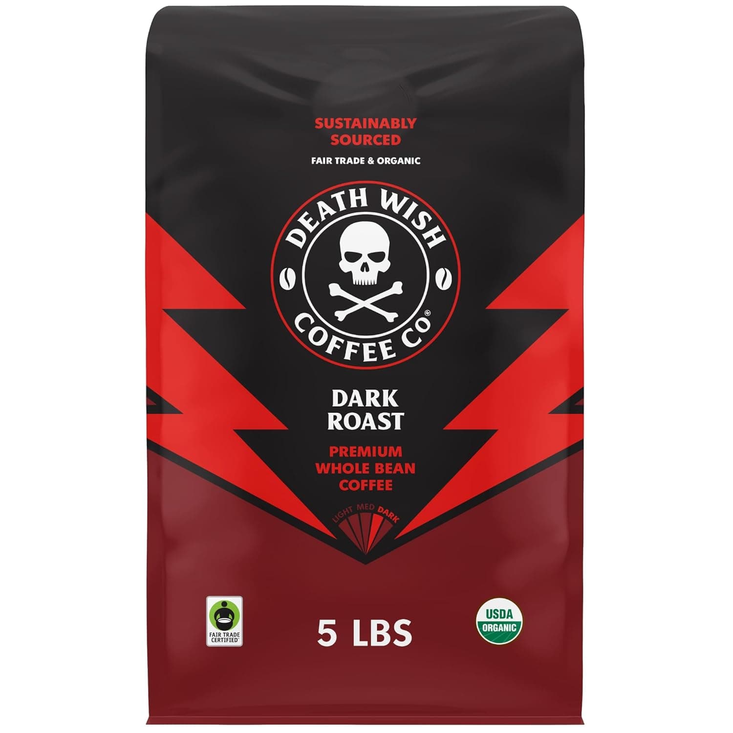 Death Wish Coffee Whole Bean Dark Roast, 16 oz