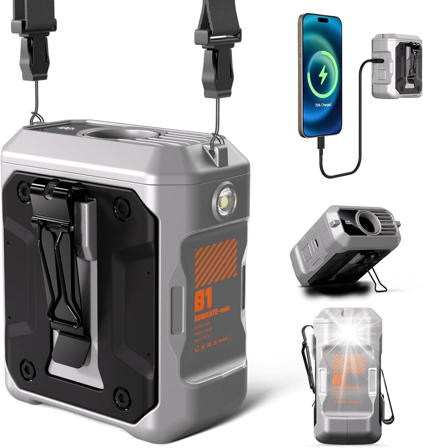 ZHZW 2026 Upgrade 10000mAh Waist Clip Fan - image 1