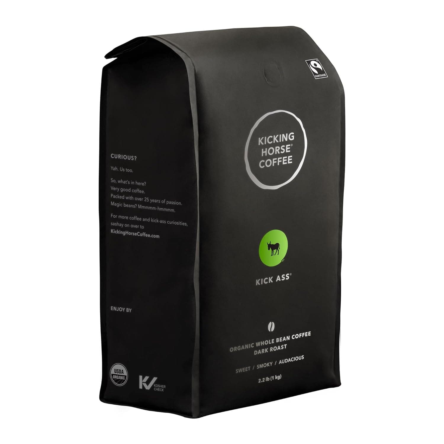 Kicking Horse Coffee Kick Ass Dark Roast Whole Bean, 2.2 lb