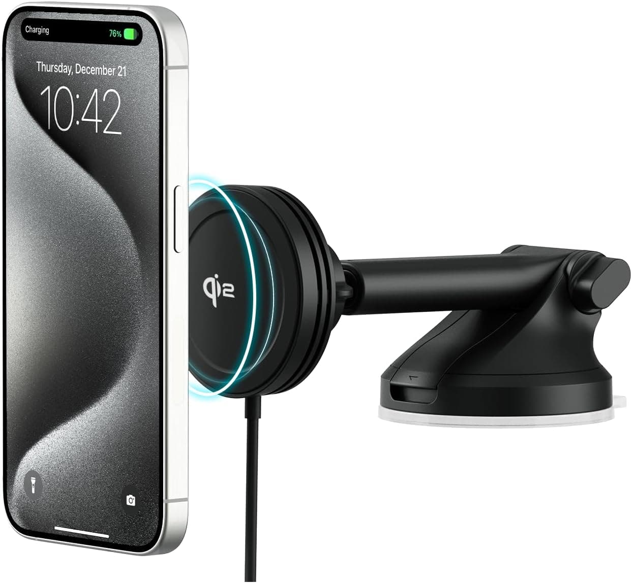 iOttie Velox Qi2 Mini 15W Wireless Charger Car Mount