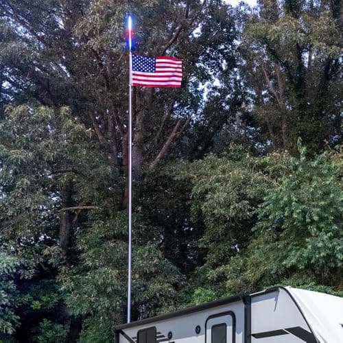 22 Ft Telescopic Flag Pole Kit and Ladder Mount and Camp Locator (Bluetooth) - image 1